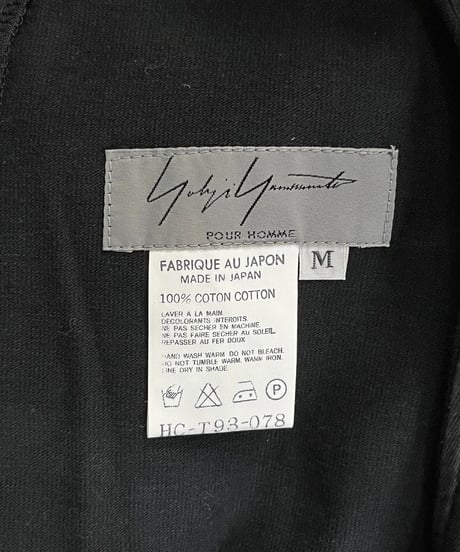 未使用 1999SS yohji yamamoto pour homme 裾ファスナー綿パンツ（HC-T93-078）