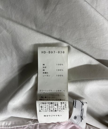 1988SS レプリカ yohji yamamoto pour homme 花刺繡シャツ（HD-B97-838）