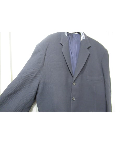 95aw yohji yamamoto pour homme vintage 鹿鳴館期 紺 ニット切替えデザインセットアップ（HE-J29-128）