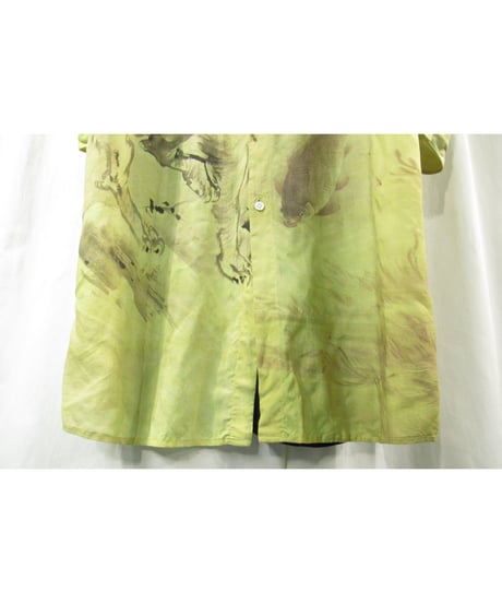 Ground Y yohji yamamoto 河鍋暁斎 鳥獣戯画プリント ロングブラウス（GN-B17-854）