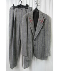 01aw yohji yamamoto pour homme ギャングスター 襟デザイン ツイードセットアップ（HV-J63-136／HV-P10-136）
