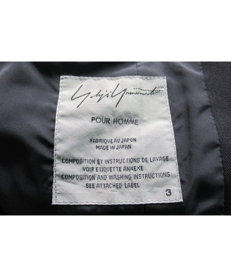 14ss yohji yamamoto pour homme 襟デザインジャケット（HG-J45-100）