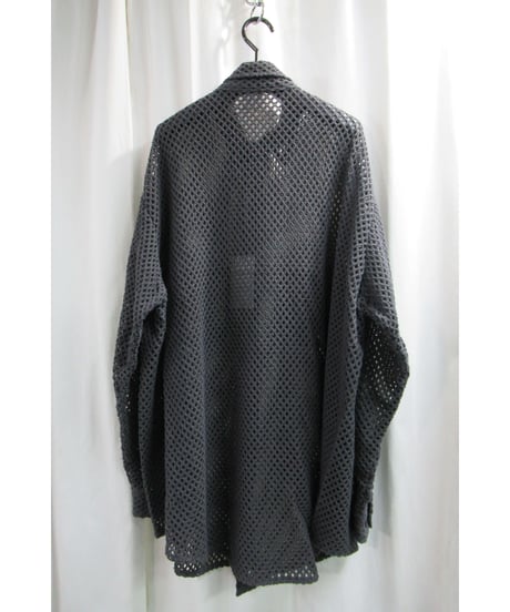 94ss yohji yamamoto pour homme vintage グレー メッシュデザインブラウス（HT-B27-053）