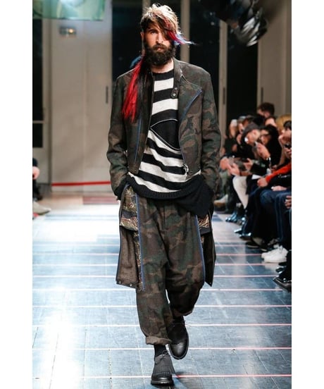 2014AW yohji yamamoto pour homme GOTHICチャーム付き 迷彩プリントサルエルパンツ（HF-P14-128）
