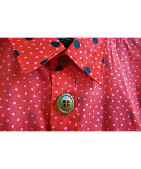 AD2002 COMME des GARCONS HOMME PLUS ドット切替えデザインブラウス PG-B045