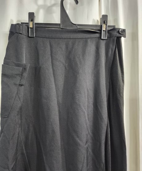 Y's yohji yamamoto 黒 切替えサルエルパンツ （YS-P08-100）