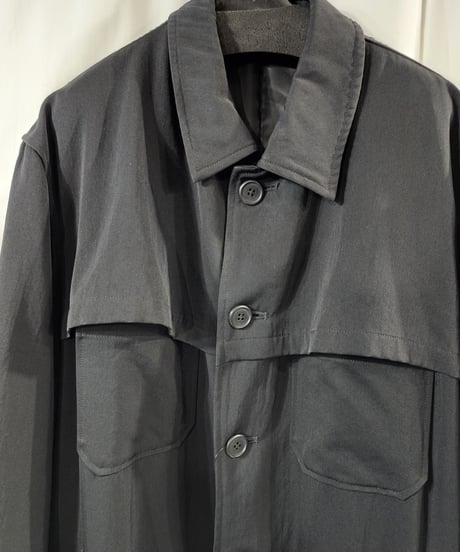 Y's for men yohji yamamoto 黒 ウールギャバジン デザインロングコート （MX-CO5-100)