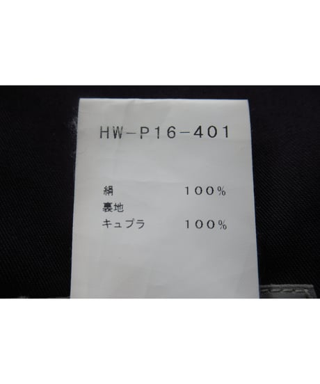18ss yohji yamamoto pour homme シルク プリーツデザイン ラップパンツ（HW-P16-401）