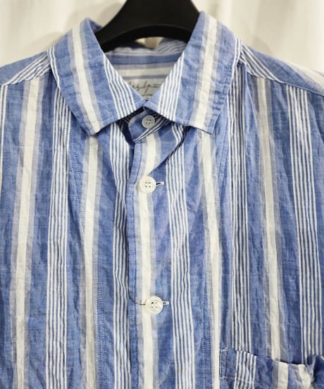 yohji yamamoto pour homme ストライプ ロングブラウス （HX-B17-038)