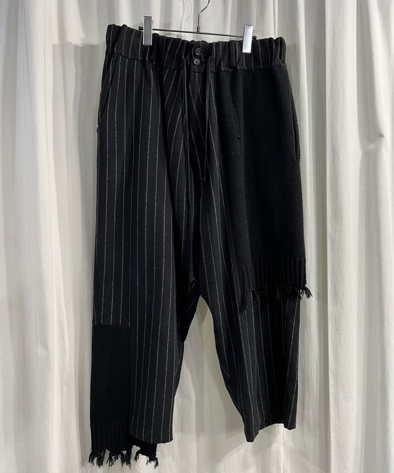 S'YTE yohji yamamoto ダメージニット切替ストライプパンツ(UV S'YTE yohji yamamoto ダメージニット切替ストライプパンツ(UV