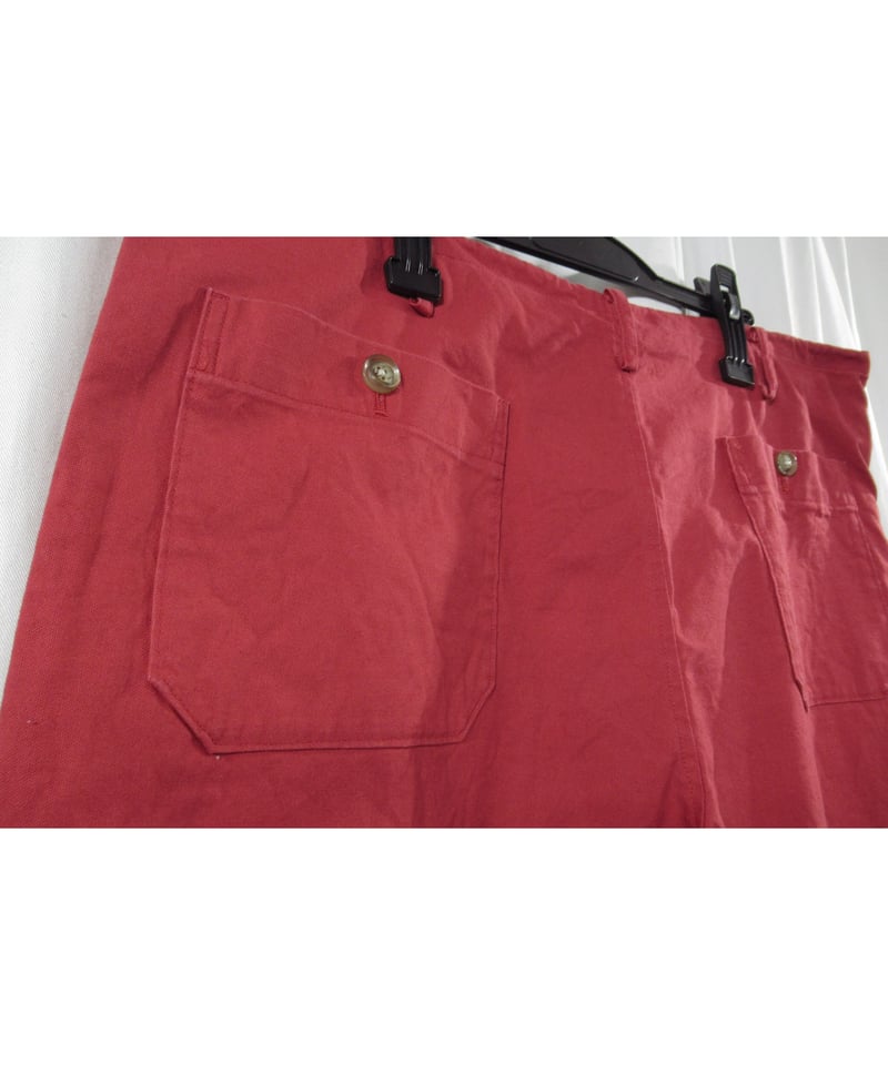 Y's for men yohji yamamoto コットン 赤 ワイドテーパードパンツ（M