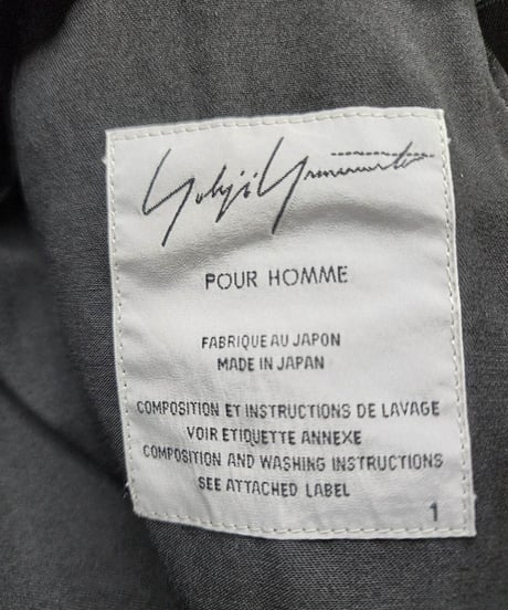 2017ss yohji yamamoto pour homme チェスタージャケット (HD-J04-100)