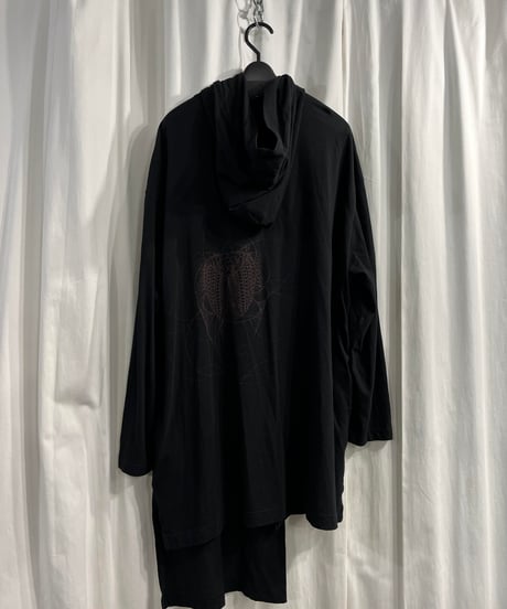 2019AW BLACK Scandal yohji yamamoto コブラ柄アシンメトリーパーカー（HC-T10-073）