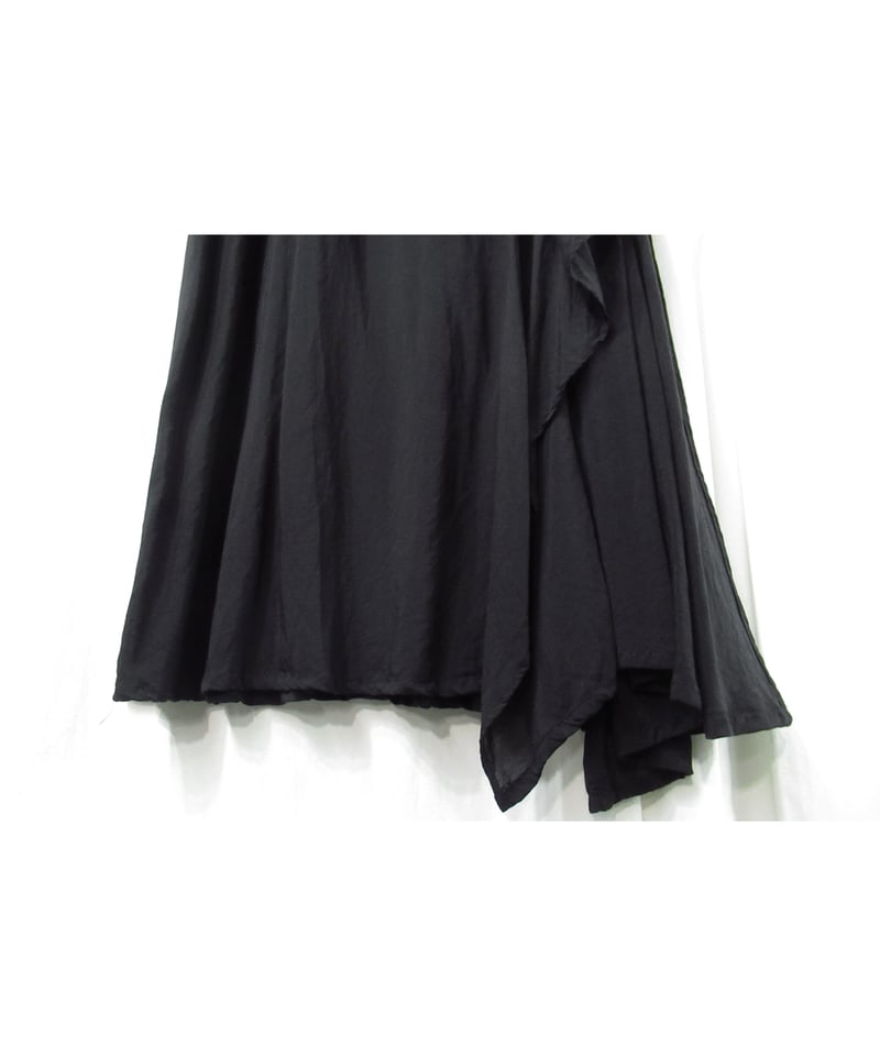 YOHJI YAMAMOTO +NOIR シルク100％ ロングスカート　日本製 YOHJI YAMAMOTO +NOIR オーバーサイズ 刺繍 ロングスカート