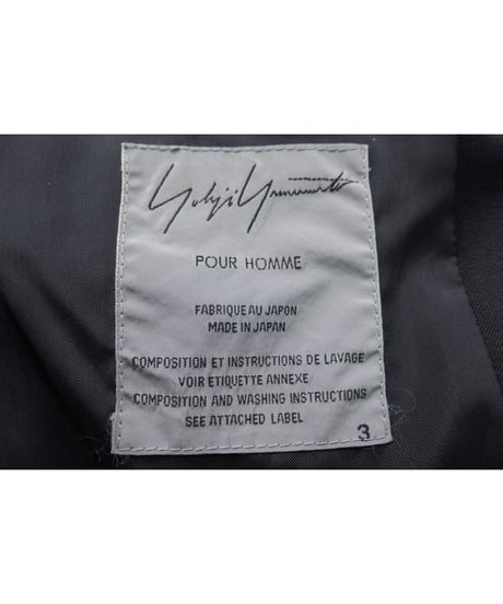 03aw yohji yamamoto pour homme フライフロントデザイン スタンドカラージャケット（HU-J26-170）