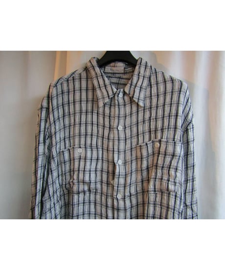 Y's for men yohji yamamoto シャーリング加工チェックブラウス MI-B08-201