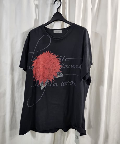 2022ss yohji yamamoto pour homme 黒 花柄プリントカットソー （HG-T68-278)