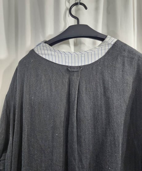 2020ss yohji yamamoto pour homme 麻 デザインロングブラウス(HN-B28-801)