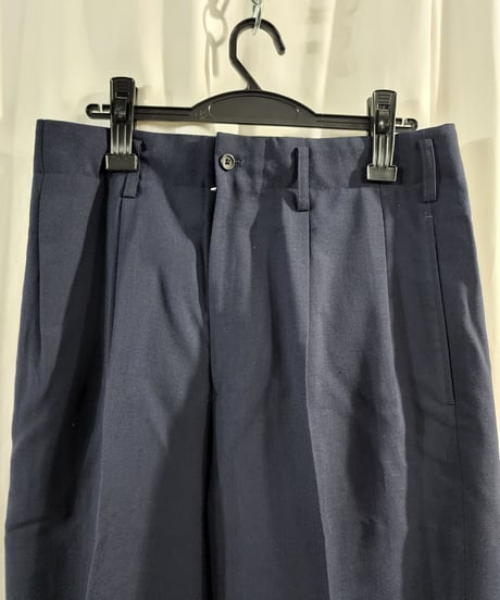 1994ss yohji yamamoto pour homme 紺 2タックテーパードパンツ (HT-P03-199)