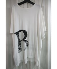 20aw B yohji yamamoto +noir 白 【B】半袖 プリントカットソー NR-T60-077
