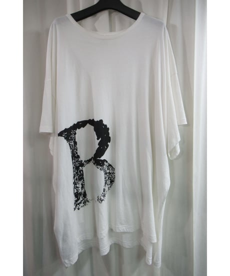 20aw B yohji yamamoto +noir 白 【B】半袖 プリントカットソー NR-T60-077