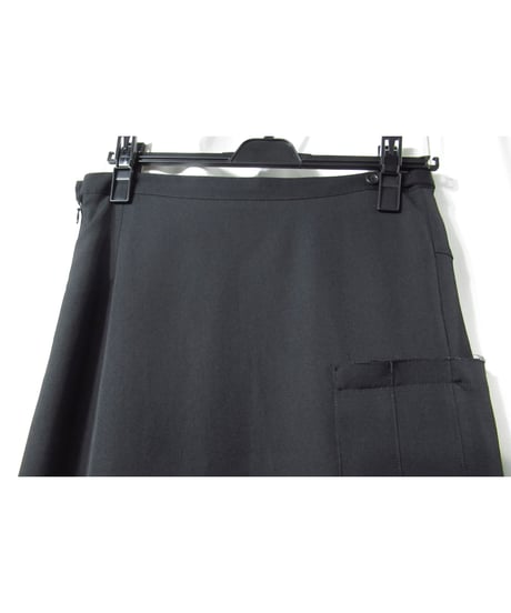 yohji yamamoto +noir サイドプリーツデザイン ロングフレアスカート（NN-S13-100）