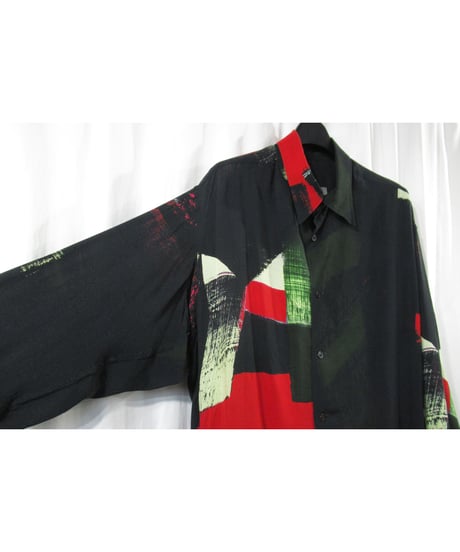 16ss yohji yamamoto pour homme 朝倉優佳ペイント ロングブラウス（HO-B62-222）