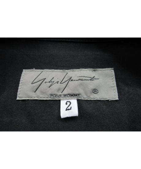 20ss yohji yamamoto pour homme パチポケットデザイン スタンドカラーブラウス（HN-B44-222）