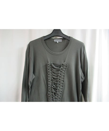 12ss yohji yamamoto pour homme カーキ デザインカットソー HB-T37-077