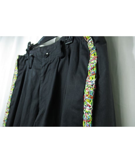 13ss yohji yamamoto pour homme ３タック 脇テープデザイン ストレートパンツ （HX-P64-045）