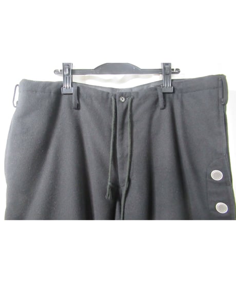 yohji yamamoto pour homme 黒 レプリカ アイレットヒモワイドパンツ（HN-P15-121）