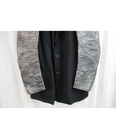 レア 18aw yohji yamamoto pour homme 黒 袖 鹿革切替えデザインジャケット HV-J14-100