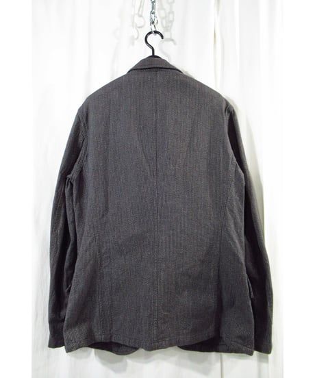 10ss yohji yamamoto pour homme グレー ストライプ ボタンデザイン コットンジャケット（HJ-J36-042）