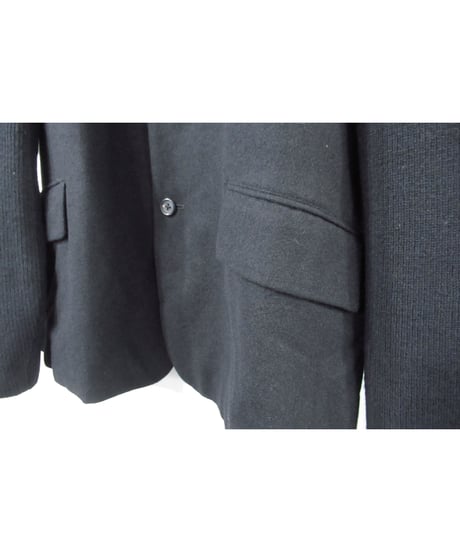96aw yohji yamamoto pour homme vintage 脱色期 袖ニット切り替えデザインジャケット（HG-J57-154）