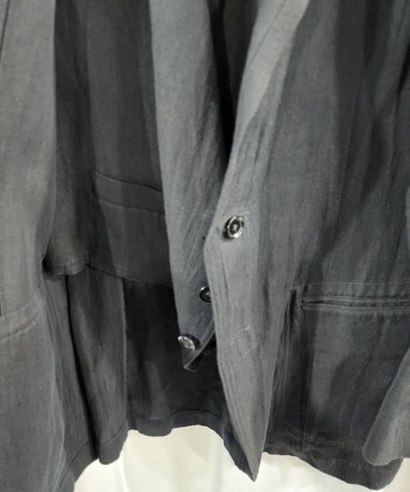 02ss yohji yamamoto pour homme 黒 レイヤードデザインジャケット (HE-J75-007)