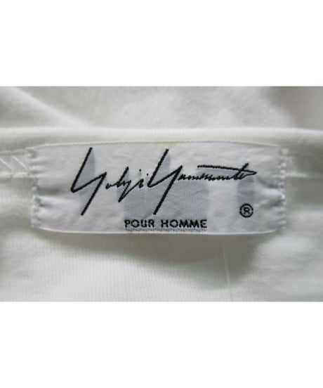 19ss yohji yamamoto pour homme デザイン半袖カットソー ホワイト（HH-T29-083）