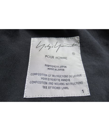 18ss yohji yamamoto pour homme 素材切替えデザイン ラグランスリーブブラウス（HW-B24-809）
