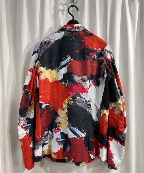 2016SS yohji yamamoto pour homme 3釦 ペイントジャケット（HO-J46-025）