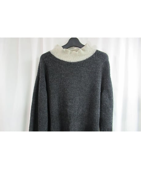 AD1994 COMME des GARCONS HOMME PLUS 縮絨 グレー切り替えニット PJ-040240