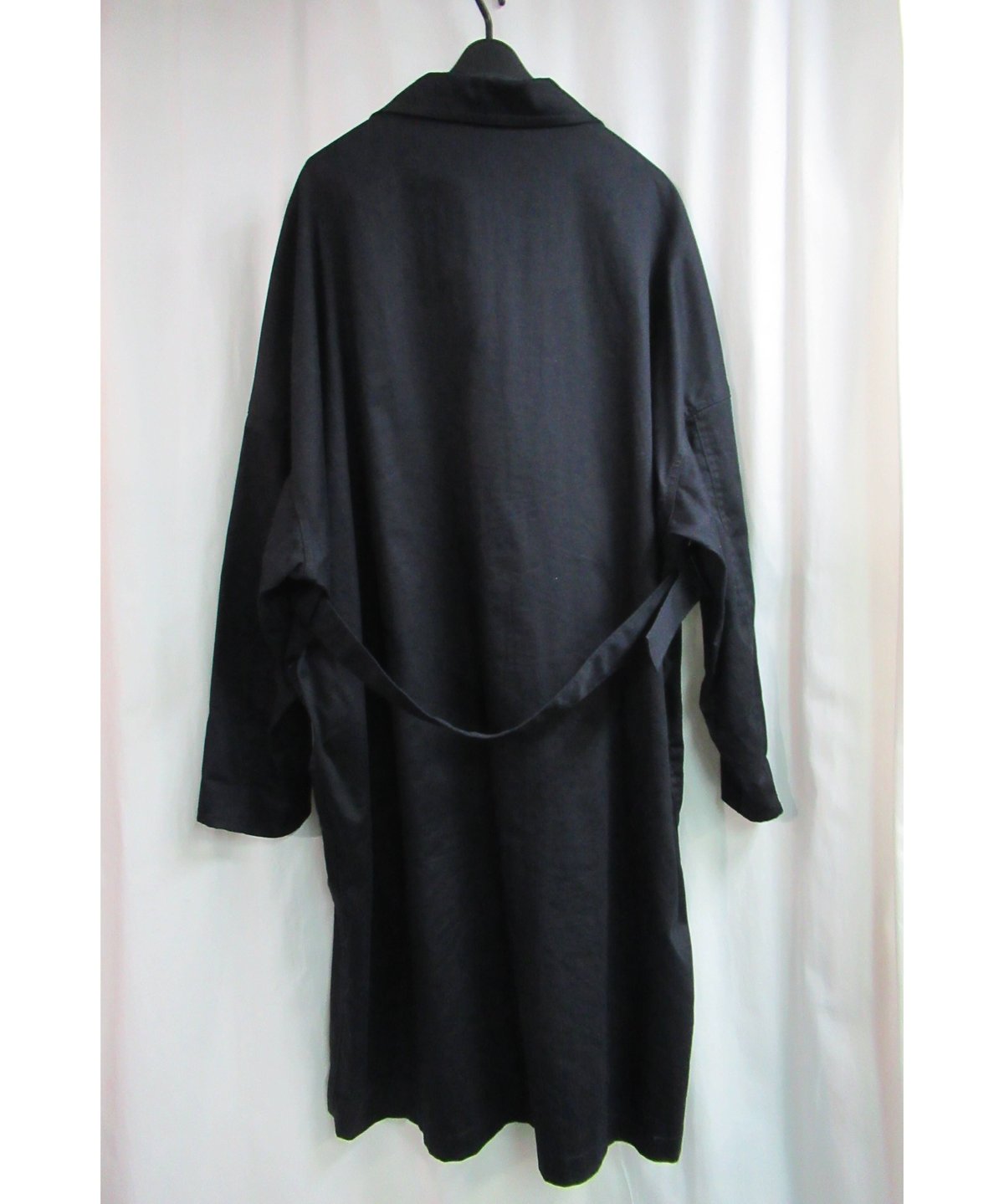 17aw B yohji yamamoto noir ボタンレスデザインベルトコート NK-C