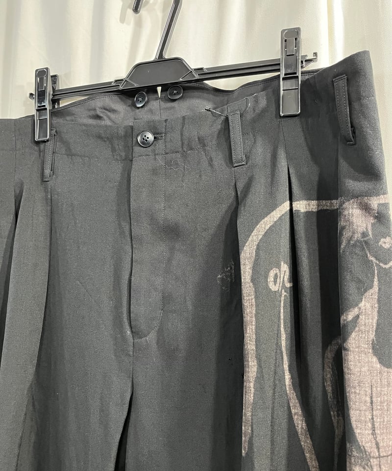 2017SS yohji yamamoto pour homme プリントサスペンダーパンツ( 2017SS yohji yamamoto pour homme プリントサスペンダーパンツ(