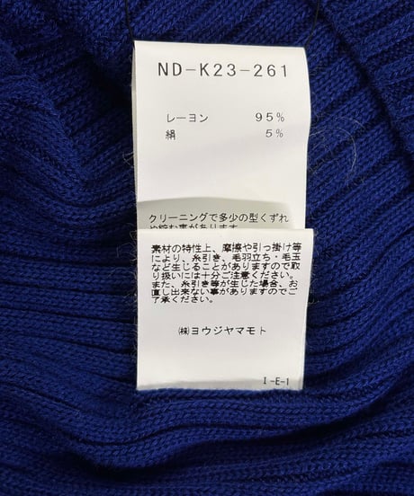 RAGNE KIKAS yohji yamamoto ノースリーブ ニット（ND-K23-261）