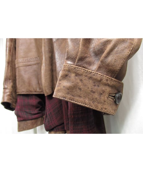 レア 95aw yohji yamamoto femme vintage バック 裏地デザイン レザージャケット（FE-J32-709）