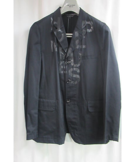 AD2001 COMME des GARCONS HOMME PLUS 黒 顔料 ロゴプリントセットアップ PE-J101