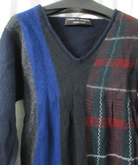 AD1994 COMME des GARCONS HOMME PLUS 縮絨 アーガイルニット PN-040150