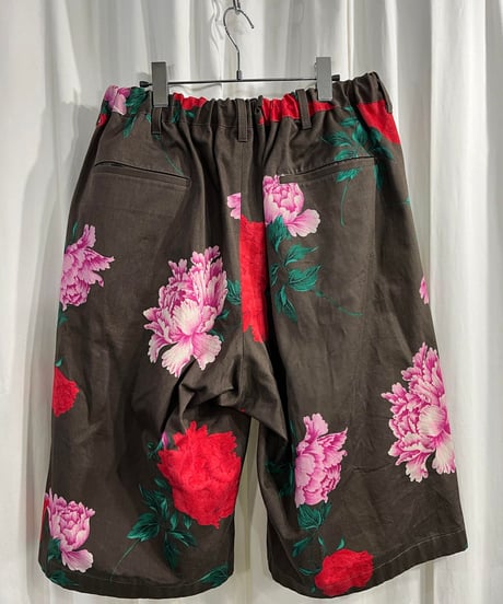 2020SS yohji yamamot pour homme 花プリントハーフパンツ（HN-P95-043）