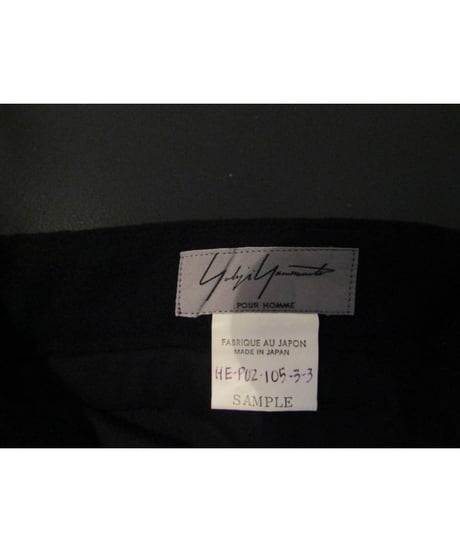 レア SAMPLE 08aw yohji yamamoto pour homme レザー切替テーパードパンツ HE-P02-105