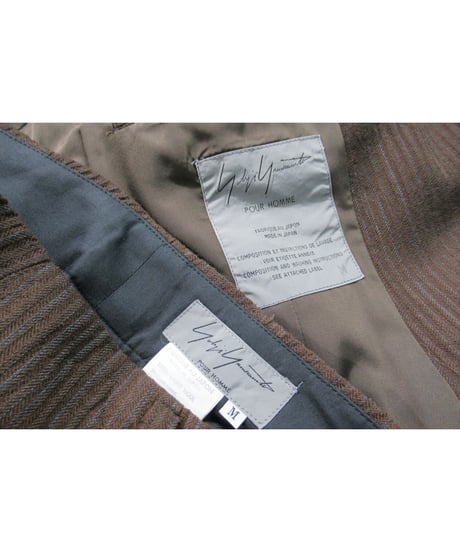 93aw yohji yamamoto pour homme vintage ストライプデザイン セットアップ ブラウン（HP-J39-161)