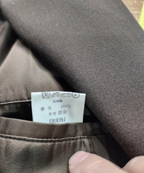 1991aw yohji yamamoto pour homme 6.1THEMEN レザー切替えダブルジャケット (yj-003)