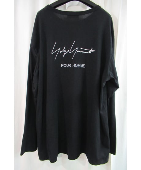 21ss yohji yamamoto pour homme 黒 バックプリントシンプルカットソー HD-T72-987